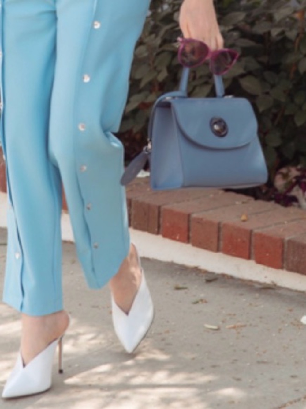 Joseph&Stacey Structured Top Handle Turnlock Onyx Shoulder Bag British Blue